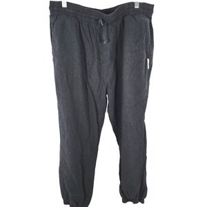 Kendall and Kylie Black Linen Blend Joggers Pants Size XL has Pockets!